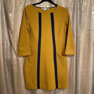 Boden Golden Yellow Blue Anita Ottoman Tunic Shift Dress, 4R